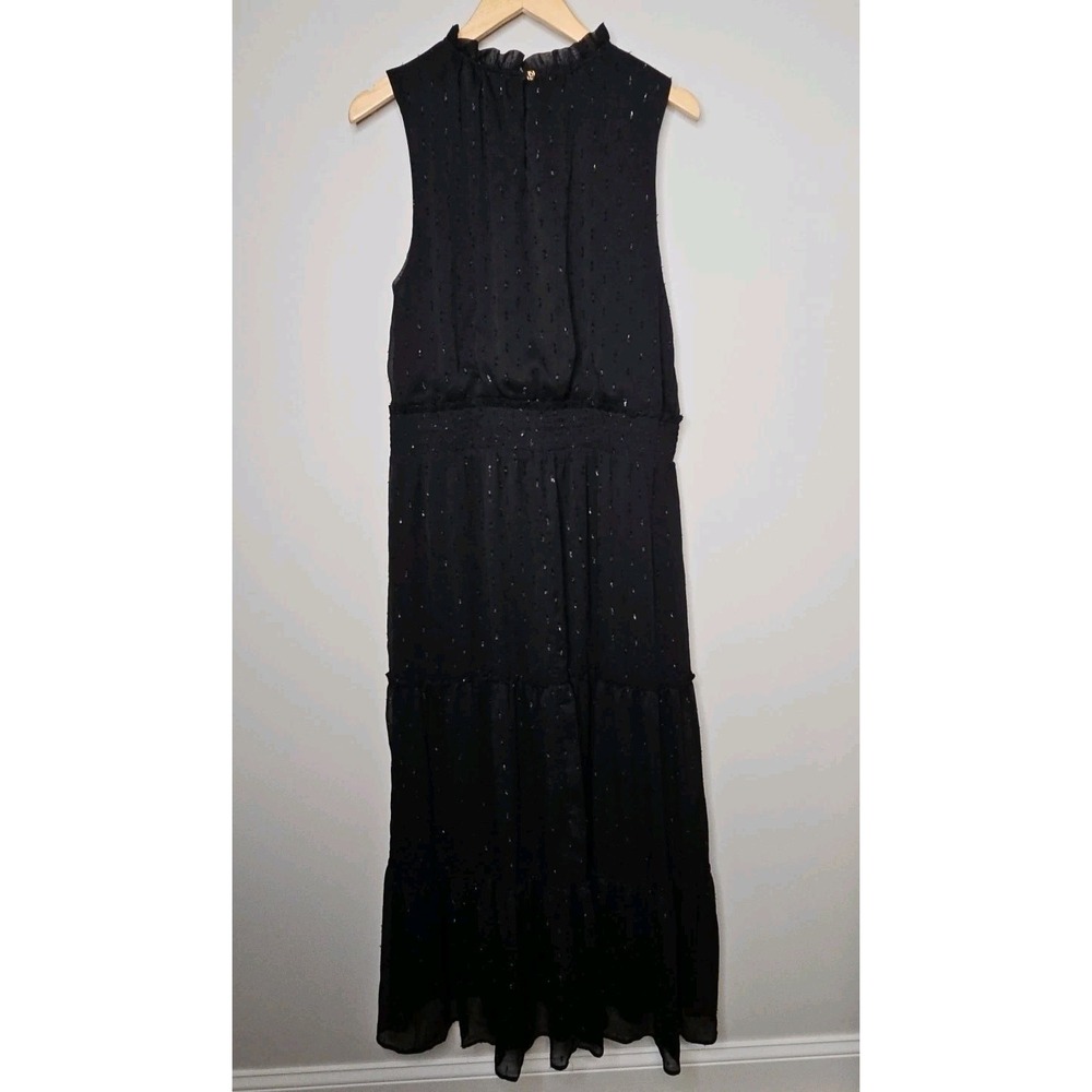 Draper James Dress XXL Black Tiered Smocked Maxi Metallic Boho Western Ethereal - Picture 8 of 14
